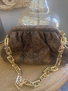 Brown Snake-Print Bag